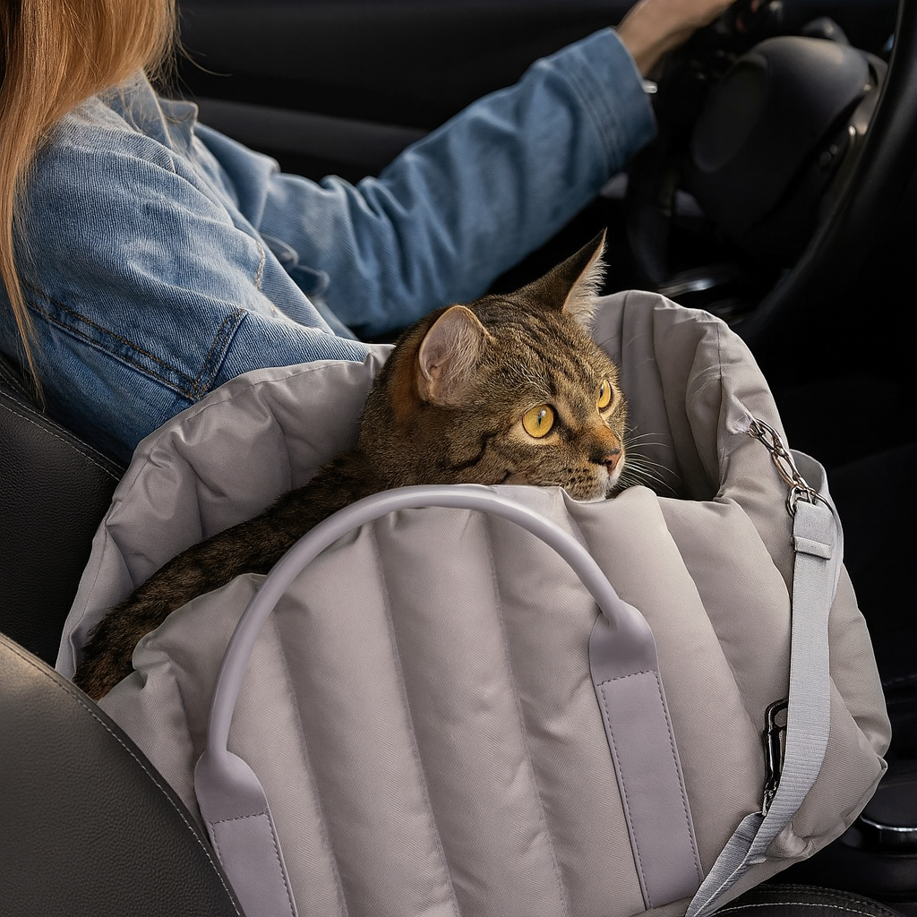 3-in-1 Kattentas Draagtas Zitje en Mand voor Auto en Reizen | Felvora