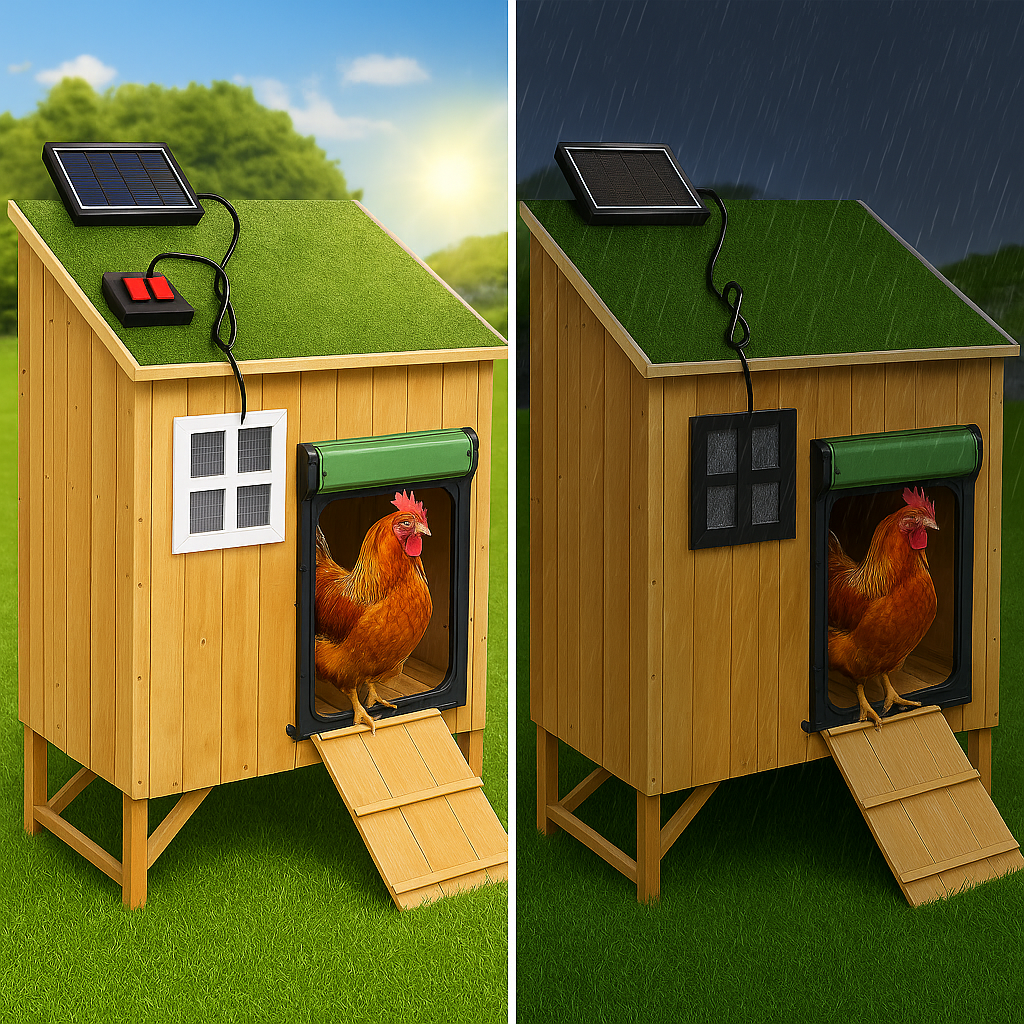 Automatisch kippenluik met afstandsbediening en lichtsensor | CluckMate