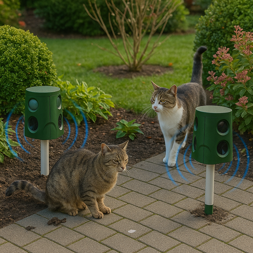 Dierenverjager met ultrasoon 360° detectie voor mollen vogels en katten | Gravino