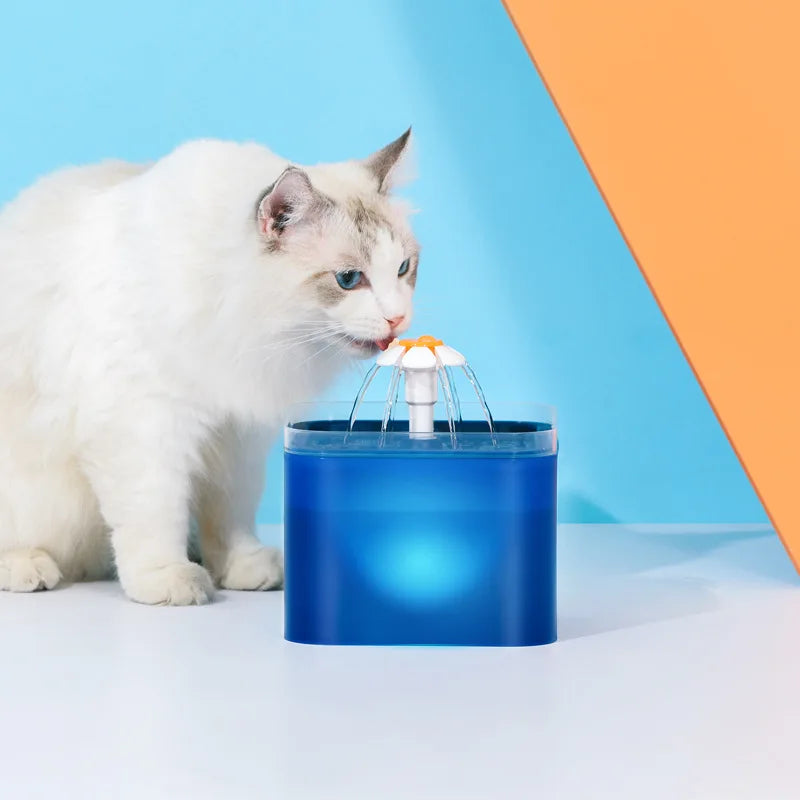 Drinkfontein 2L met LED en filtersysteem voor katten en honden | AquaGlow