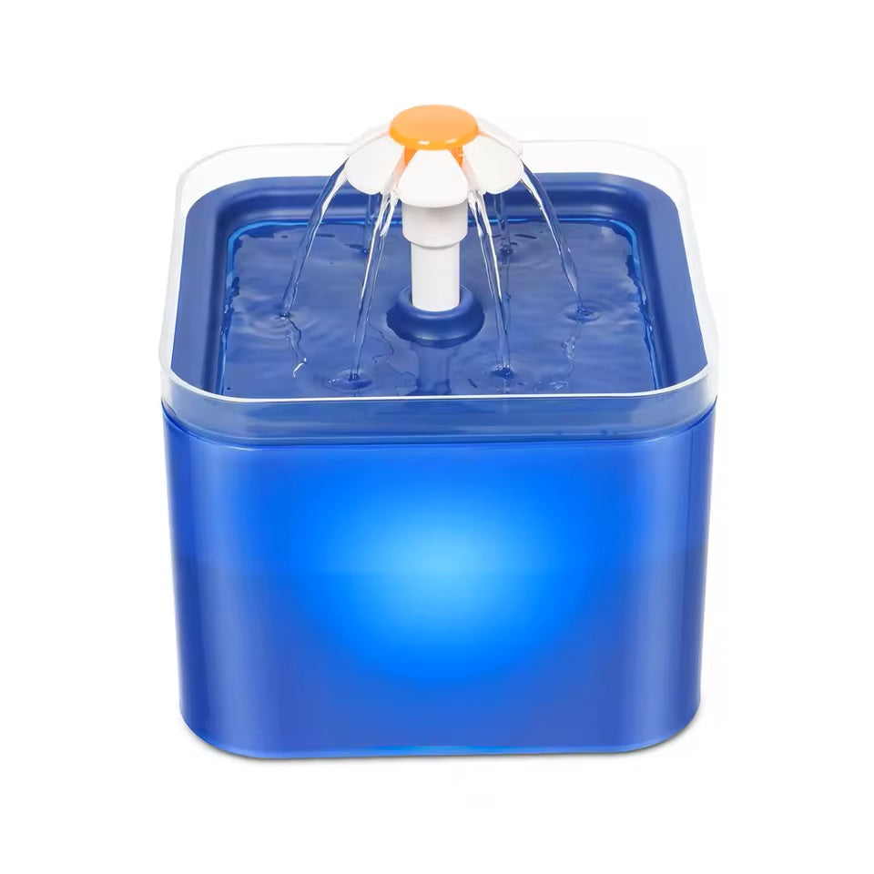 Drinkfontein 2L met LED en filtersysteem voor katten en honden | AquaGlow