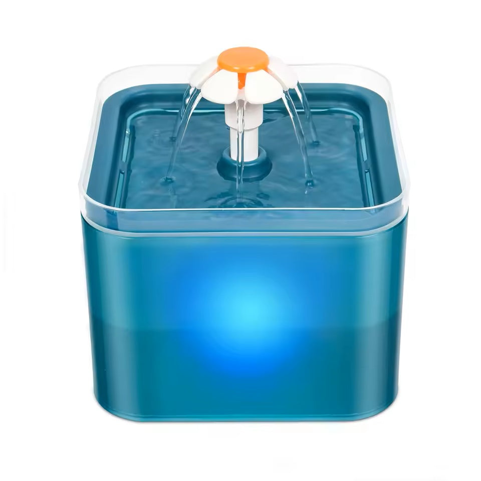 Drinkfontein 2L met LED en filtersysteem voor katten en honden | AquaGlow