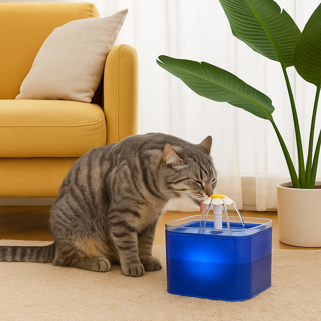 Drinkfontein 2L met LED en filtersysteem voor katten en honden | AquaGlow