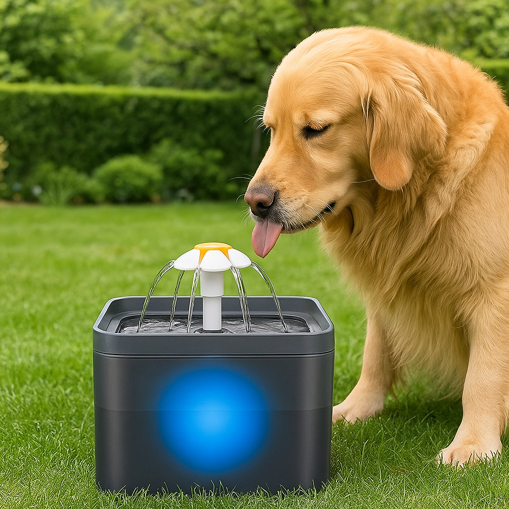 Drinkfontein 2L met LED en filtersysteem voor katten en honden | AquaGlow