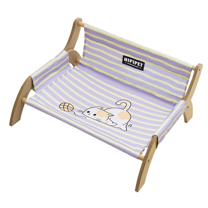 Gestreepte mand met lounge ontwerp voor katten en honden | Lunza