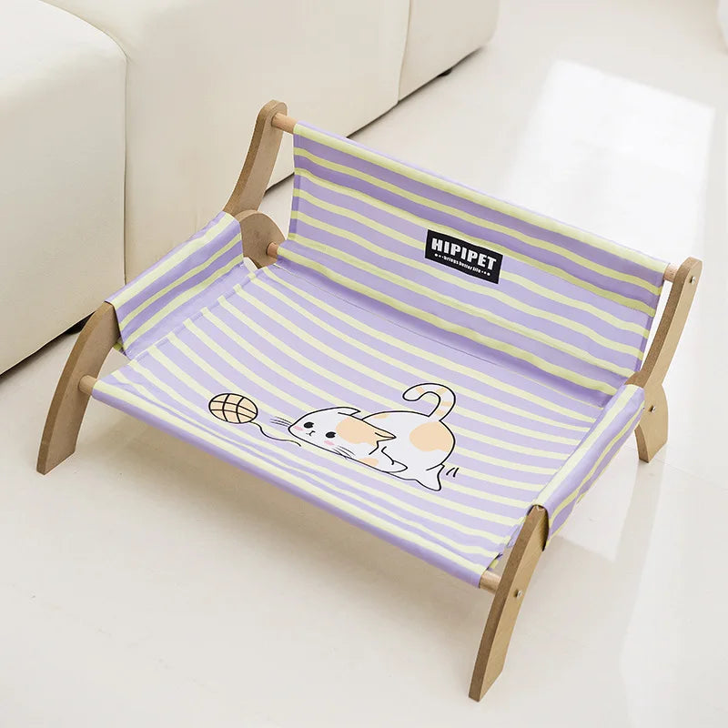 Gestreepte mand met lounge ontwerp voor katten en honden | Lunza