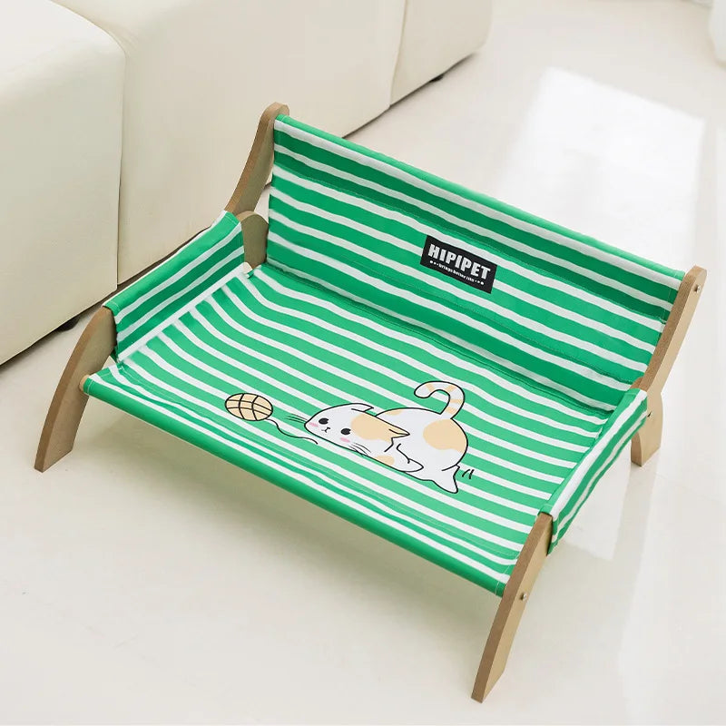 Gestreepte mand met lounge ontwerp voor katten en honden | Lunza