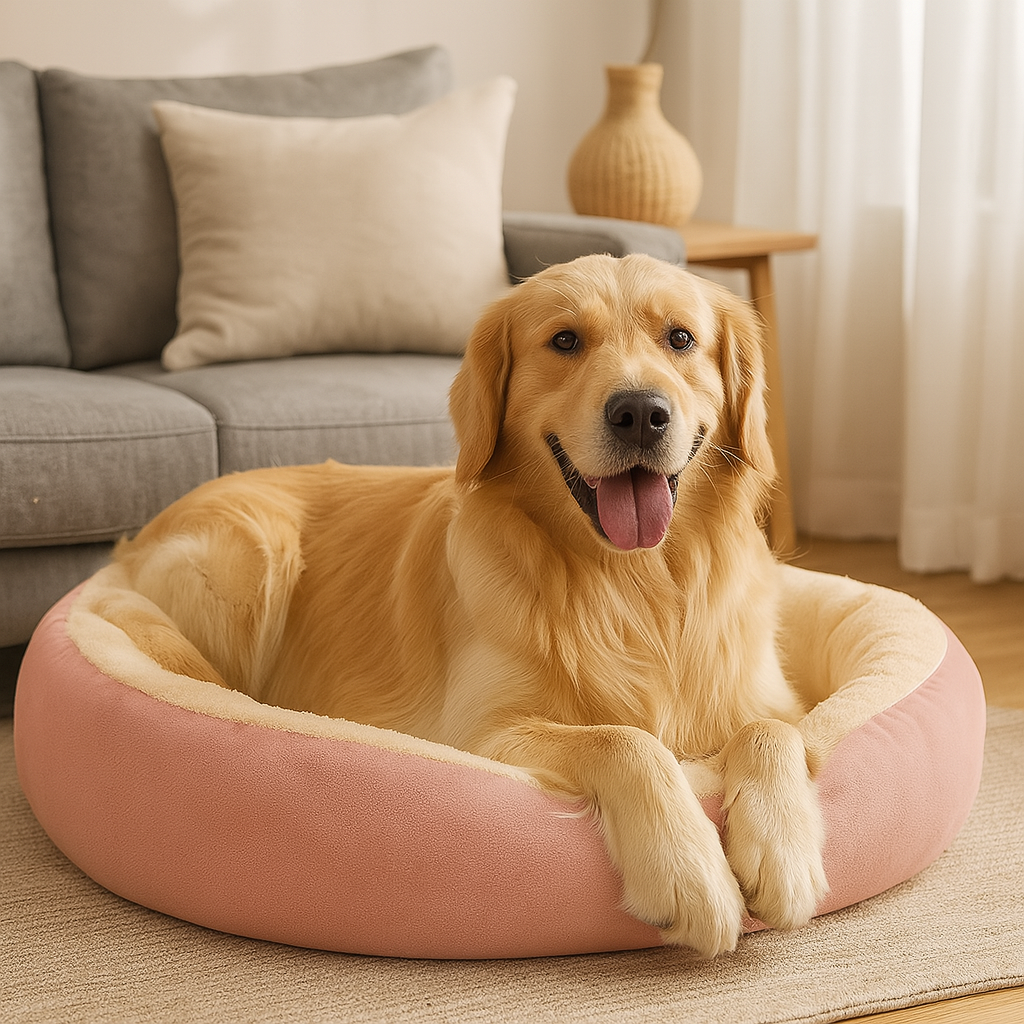 Hondenbed rond met zachte pluche vulling voor alle seizoenen | SnoozyNest