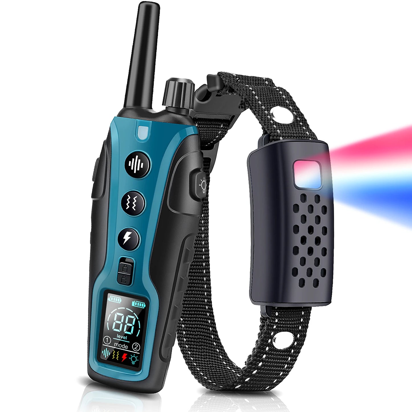 Hondenhalsband met trilling geluid en licht voor training | Dogivox