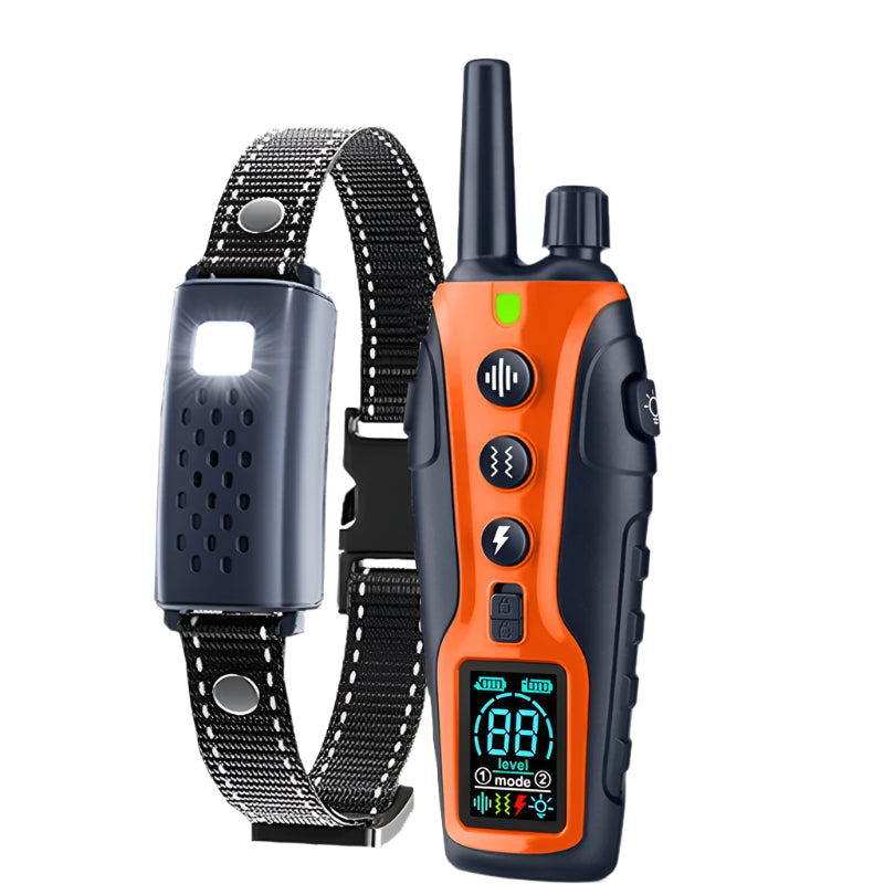 Hondenhalsband met trilling geluid en licht voor training | Dogivox