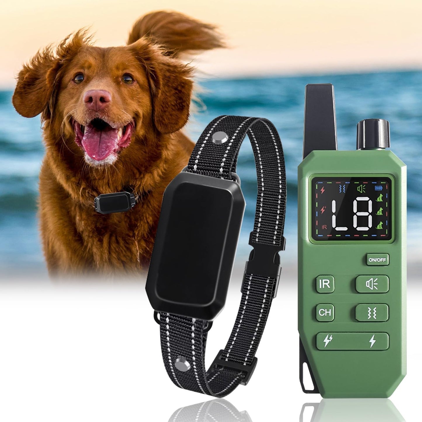Hondenhalsband voor honden met afstandsbediening en lichtfunctie | Voltino