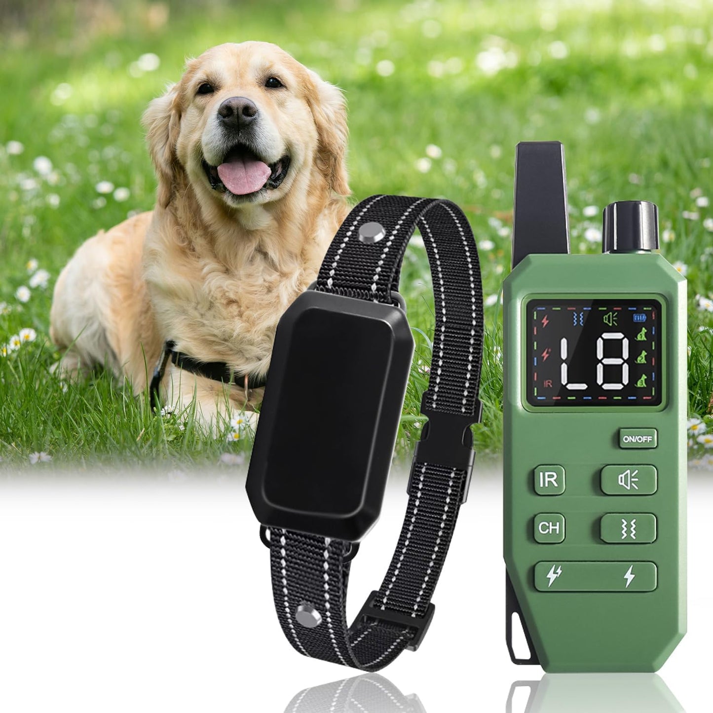 Hondenhalsband voor honden met afstandsbediening en lichtfunctie | Voltino