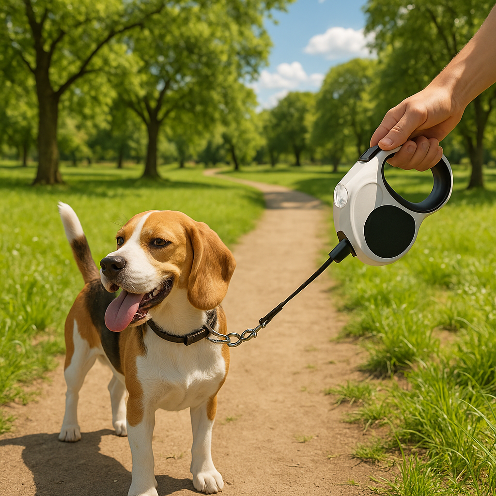 Hondenriem 5M met LED en automatische lijncontrole | Dogmere