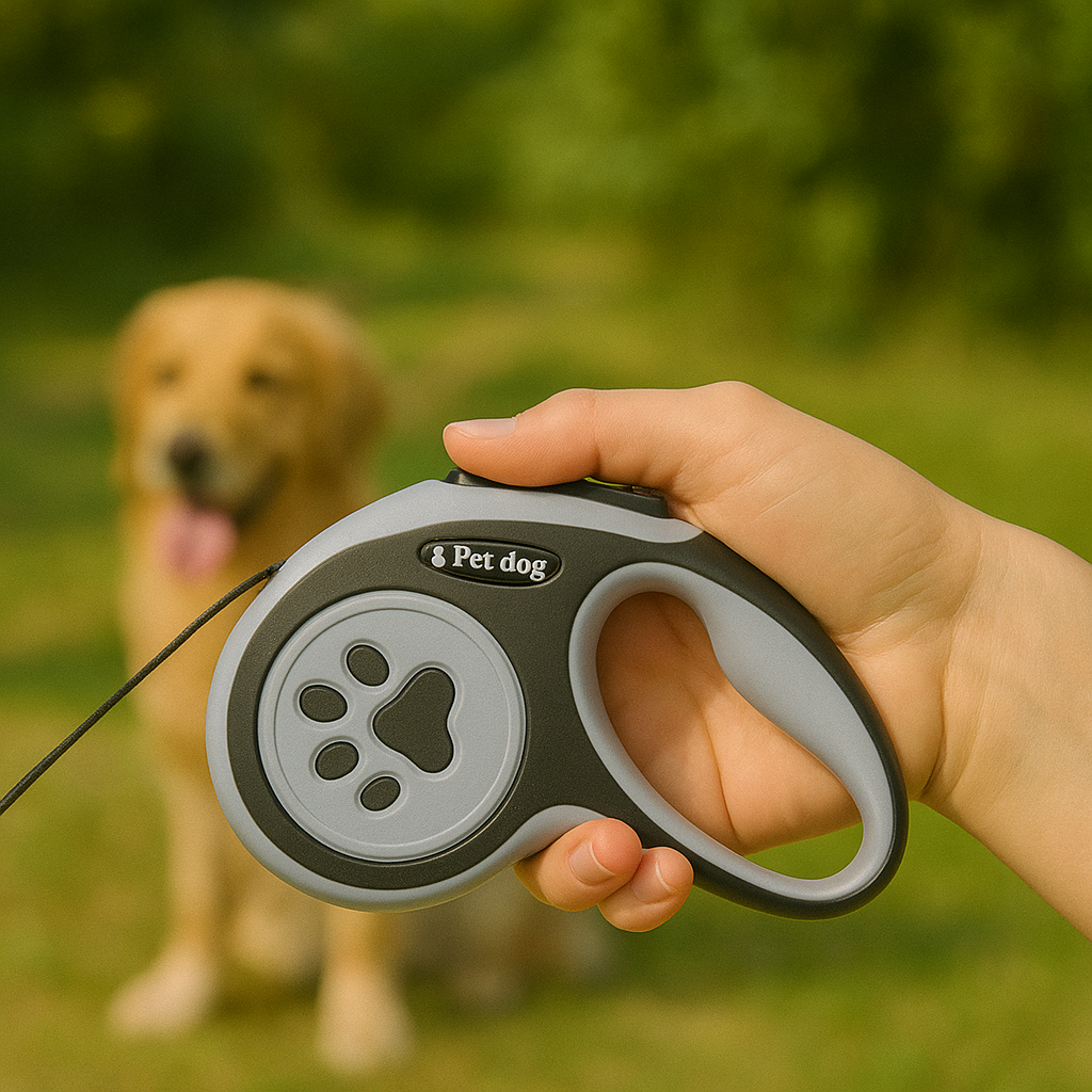 Hondenriem met automatische oprolfunctie 3-5 meter nylon | Pawlon