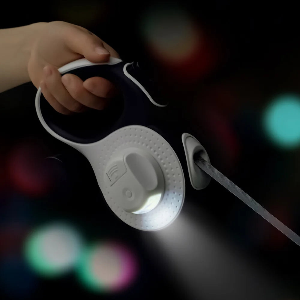 Hondenriem uitschuifbaar met ledlicht voor avondwandeling | LumioLine