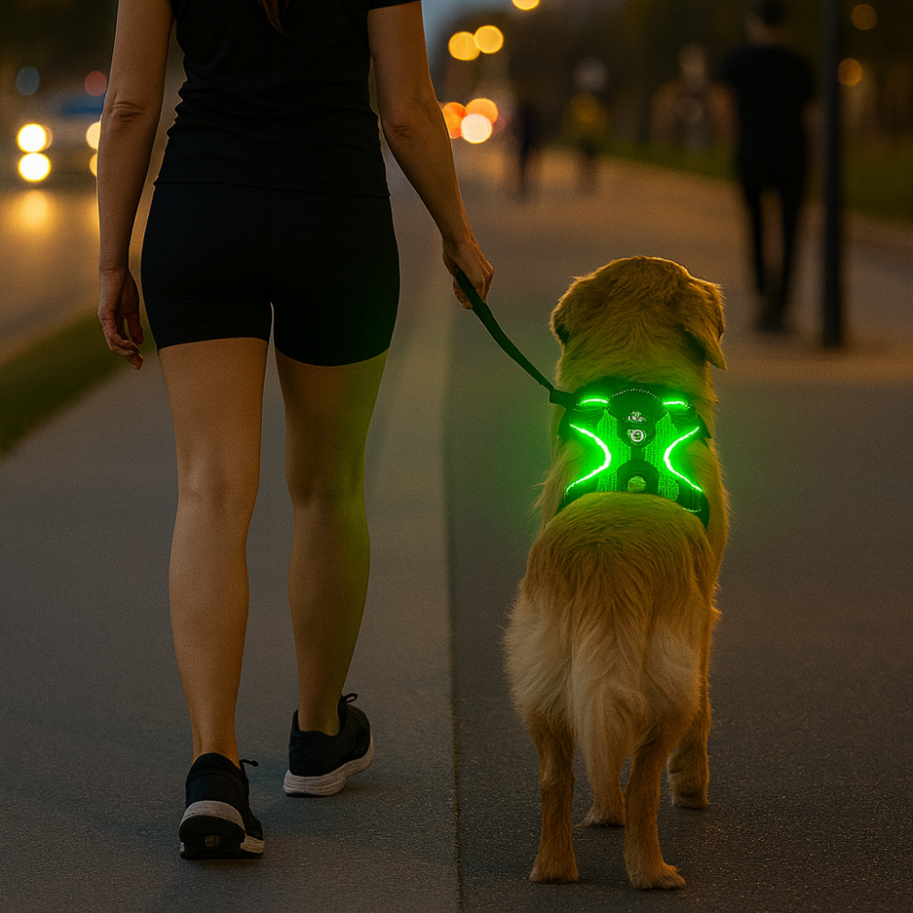 Hondentuig met ledverlichting voor zichtbaarheid in het donker | Villaro