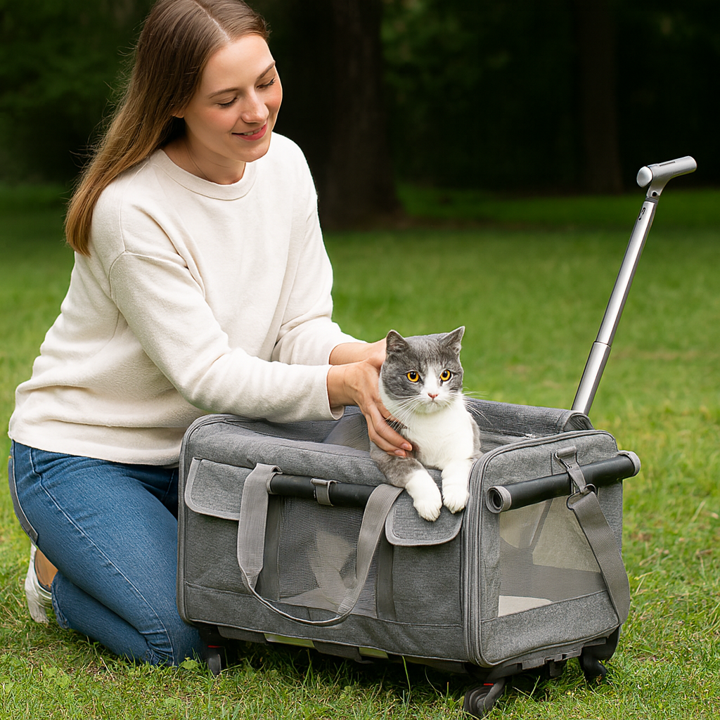 Kattenbuggy met dubbele compartimenten voor vervoer | Felano