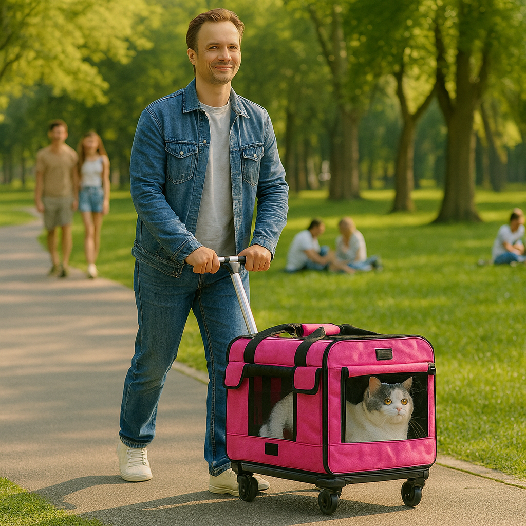 Kattenbuggy met dubbele compartimenten voor vervoer | Felano