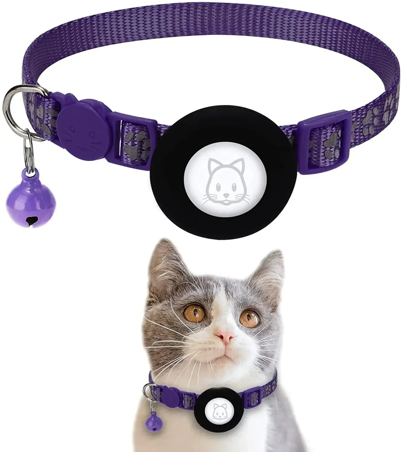 Kattenhalsband met AirTag-houder en verstelbare pasvorm | Belloy