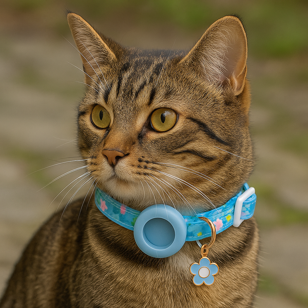 Kattenhalsband met AirTag-houder voor buitengebruik | Tracksy