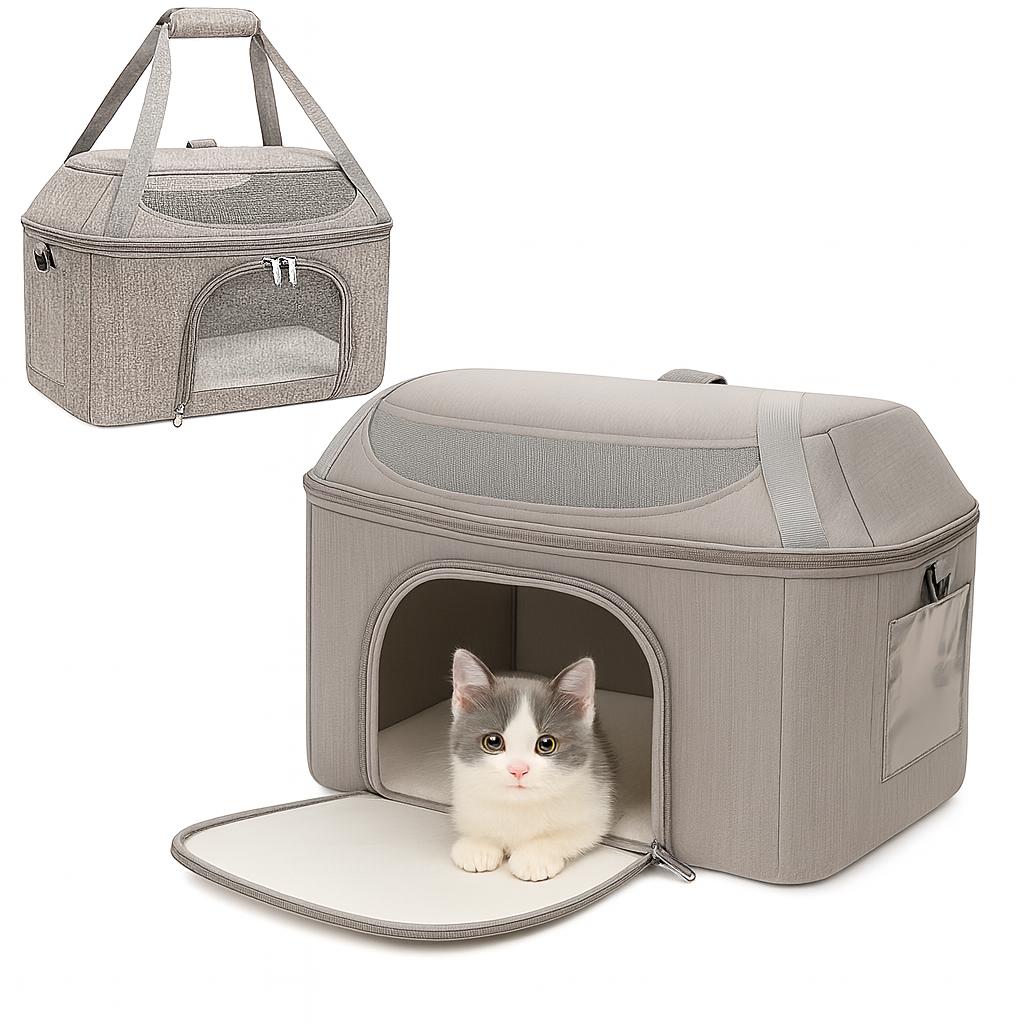 Kattenreistas met drie ingangen en ademend ontwerp Mobibag