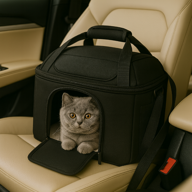 Kattenreistas met drie ingangen en ademend ontwerp | Mobibag