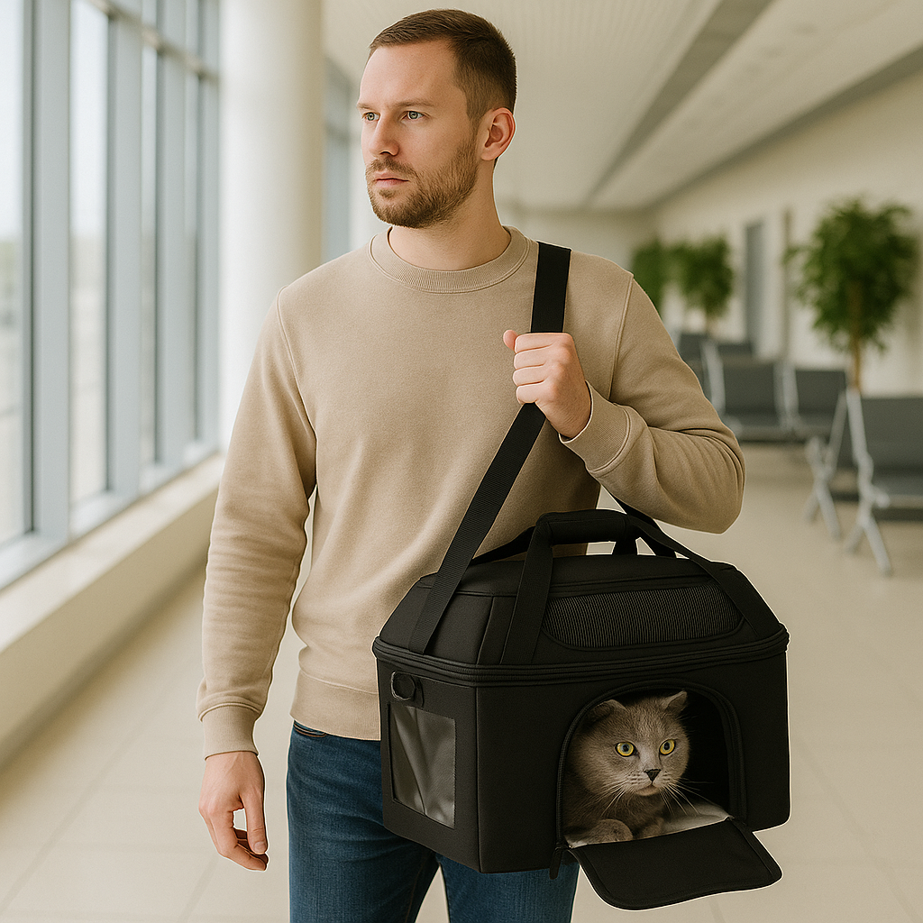 Kattenreistas met drie ingangen en ademend ontwerp | Mobibag