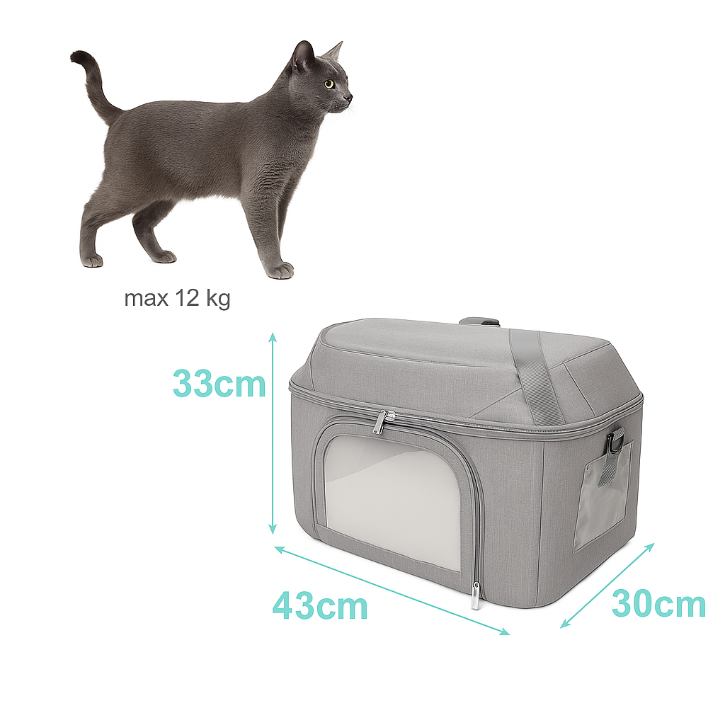 Kattenreistas met drie ingangen en ademend ontwerp | Mobibag