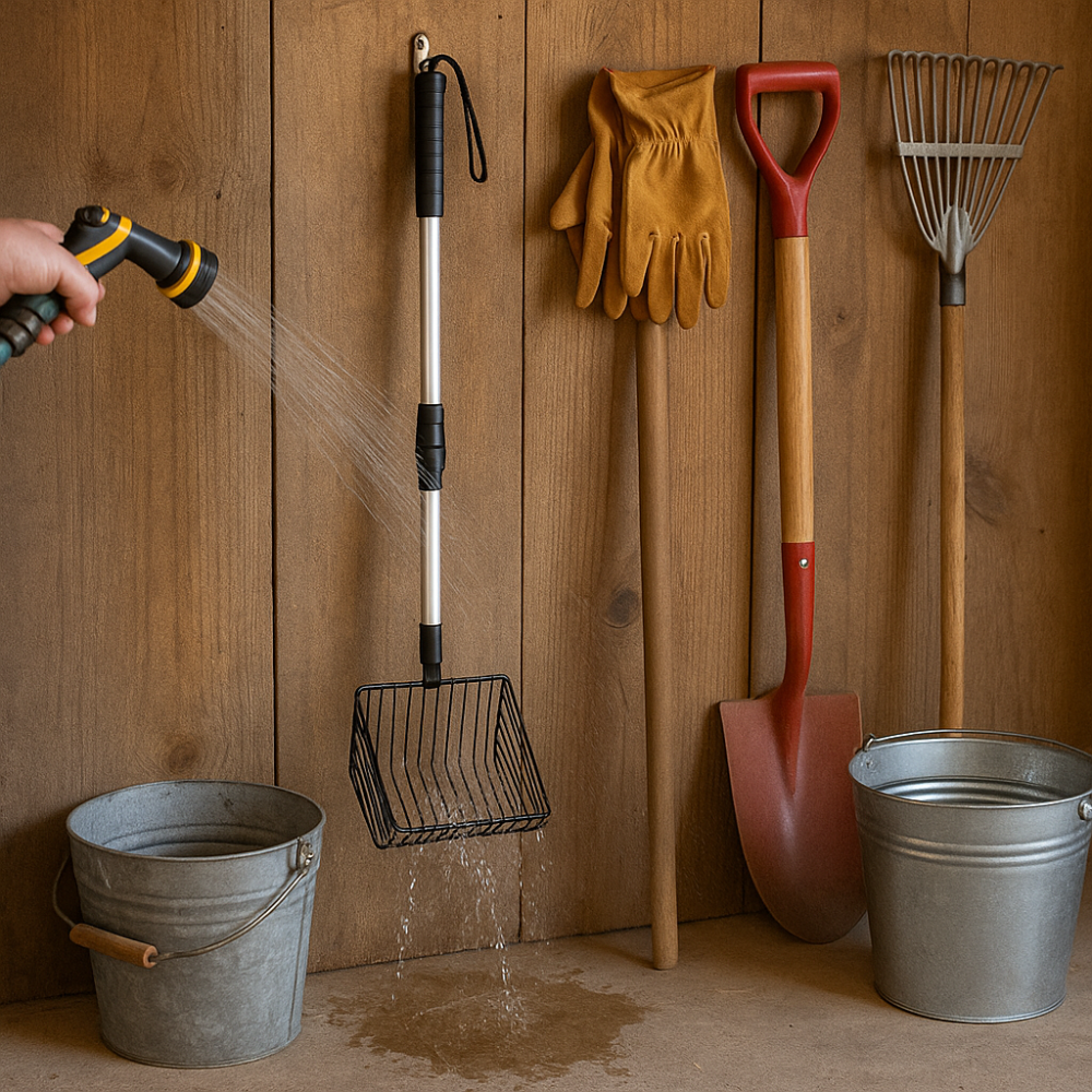 Kippenmest schep met telescopische steel voor schoonmaken | Gravina