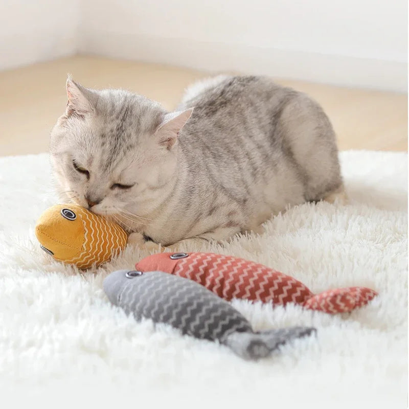 Miesje kattenspeelgoed | Visvormig speelgoed voor katten met kattenkruid