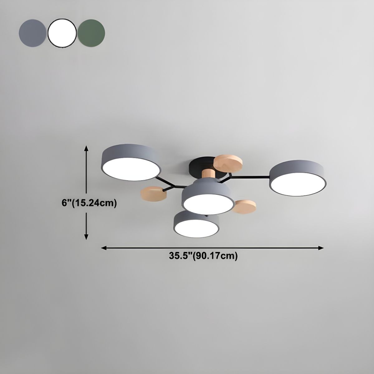 Plafondlamp Met LED Half Inbouw Modern Woonkamer | Macora