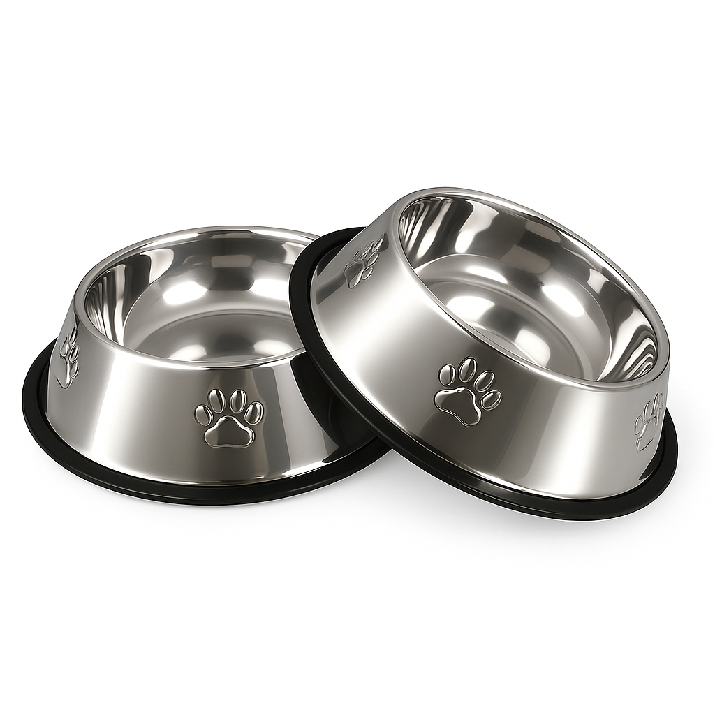 RVS hondenvoerbak set met antislip bodem voor elk formaat hond | SteelBowl Duo