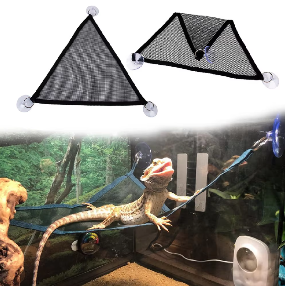 Reepy | Reptielen hangmat met zuignappen – Netligplek voor terrarium en glasoppervlakken