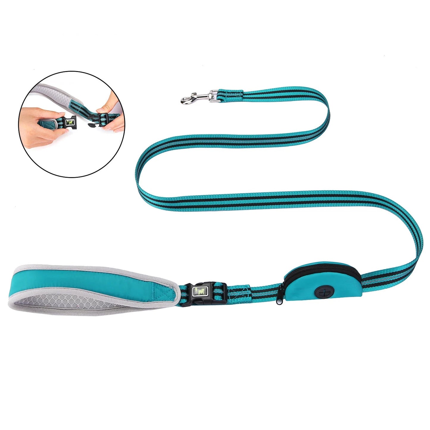Reflecterende hondenriem met poepzakdispenser 150cm | Trego