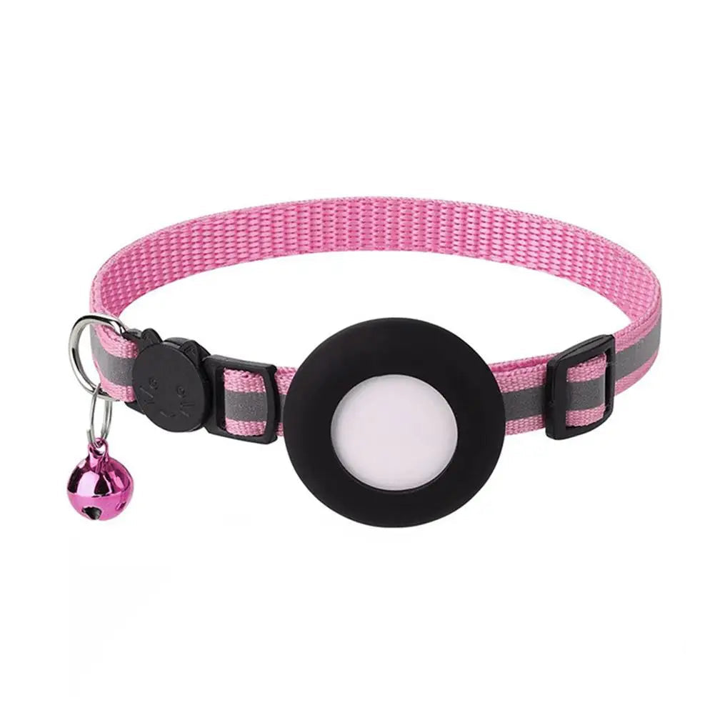 Reflecterende kattenhalsband met AirTag-houder en bel | VeloxTag