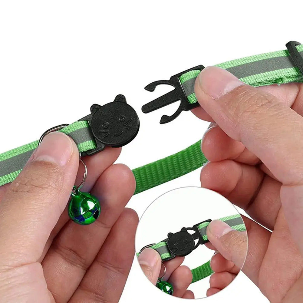 Reflecterende kattenhalsband met AirTag-houder en bel | VeloxTag