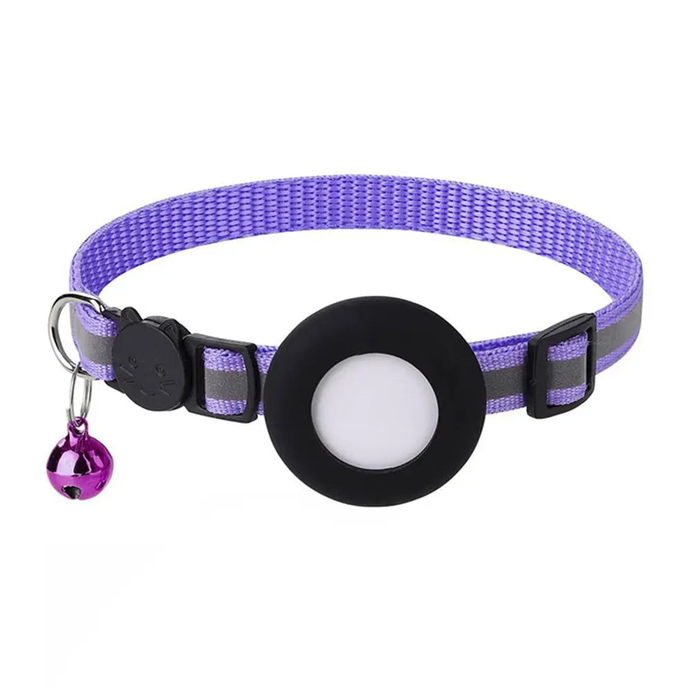 Reflecterende kattenhalsband met AirTag-houder en bel | VeloxTag
