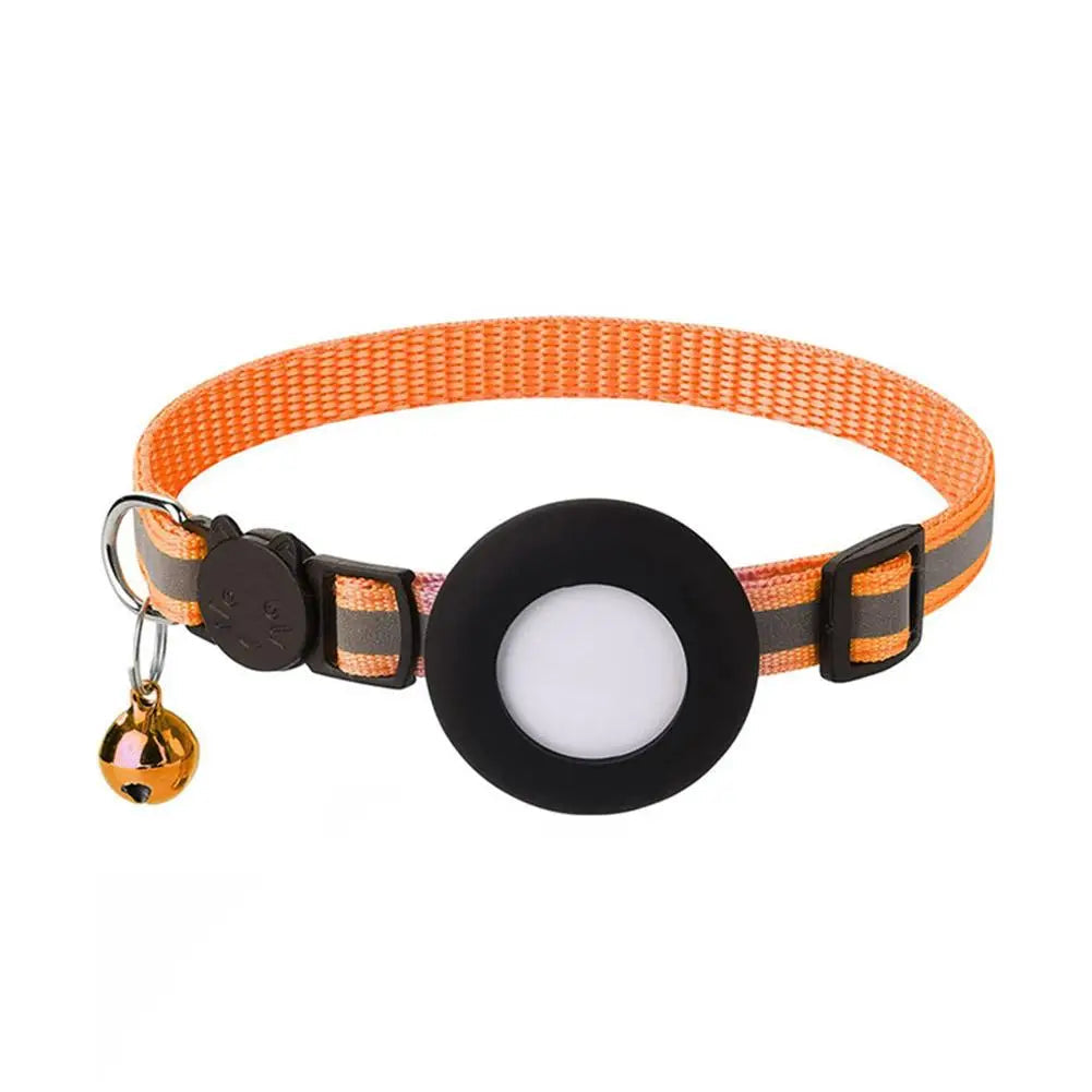 Reflecterende kattenhalsband met AirTag-houder en bel | VeloxTag