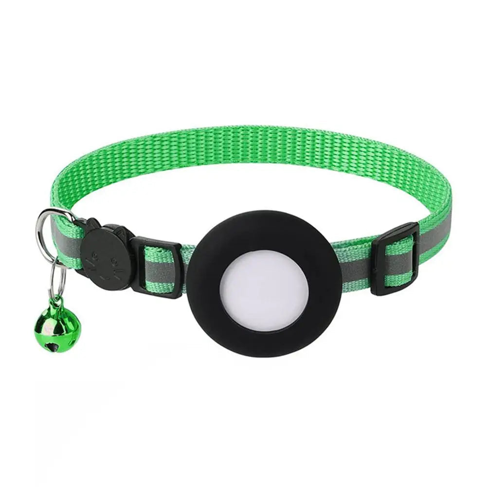 Reflecterende kattenhalsband met AirTag-houder en bel | VeloxTag