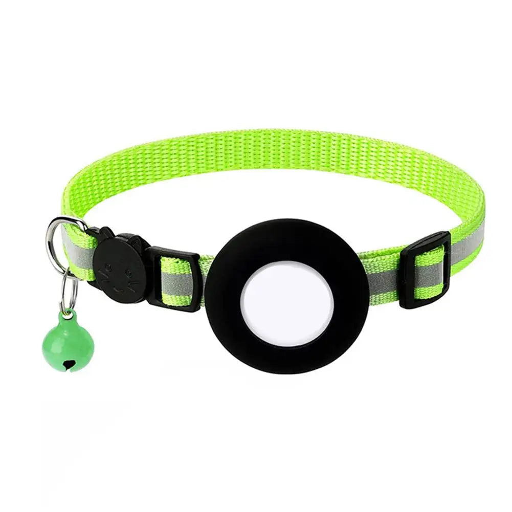Reflecterende kattenhalsband met AirTag-houder en bel | VeloxTag