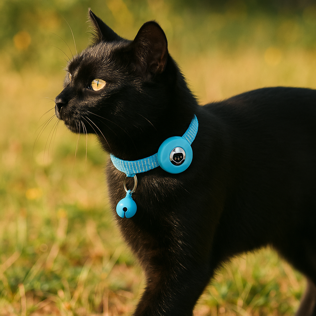 Reflecterende kattenhalsband met AirTag houder en bel | Navico