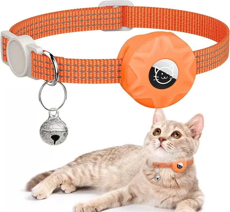 Reflecterende kattenhalsband met AirTag houder en bel | Navico