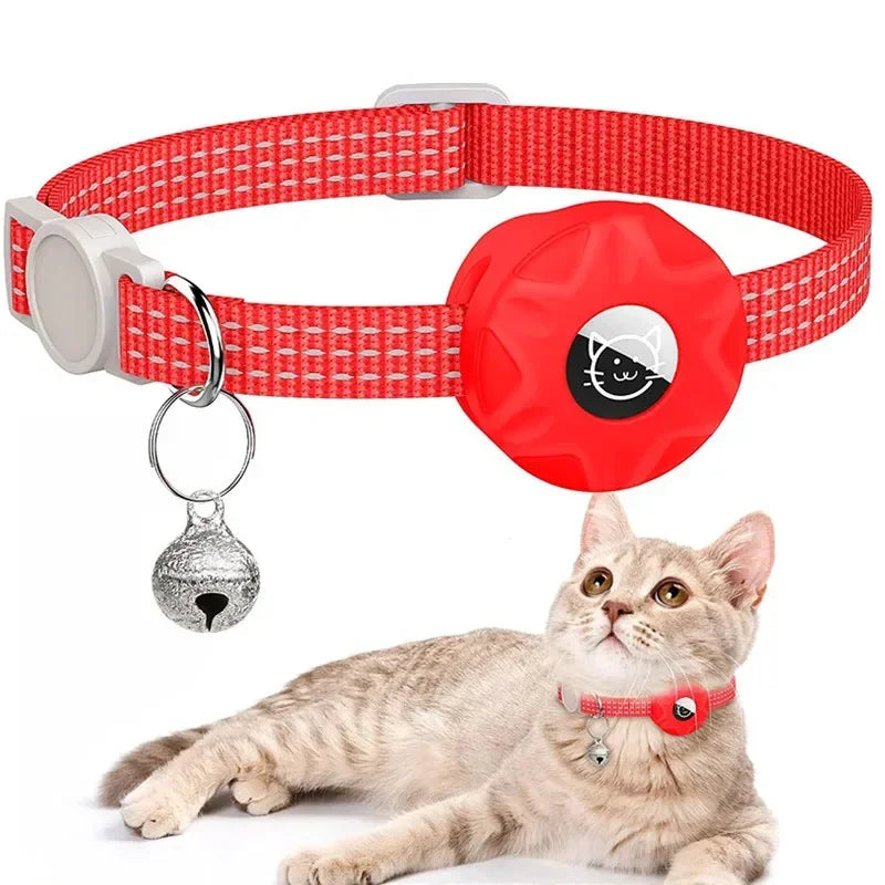 Reflecterende kattenhalsband met AirTag houder en bel | Navico