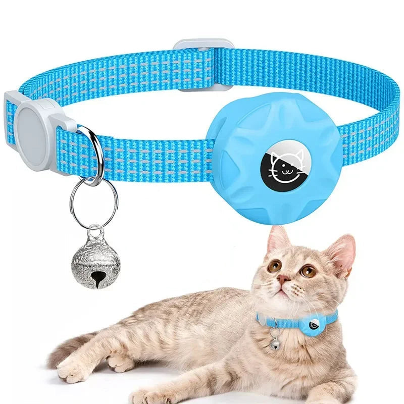 Reflecterende kattenhalsband met AirTag houder en bel | Navico