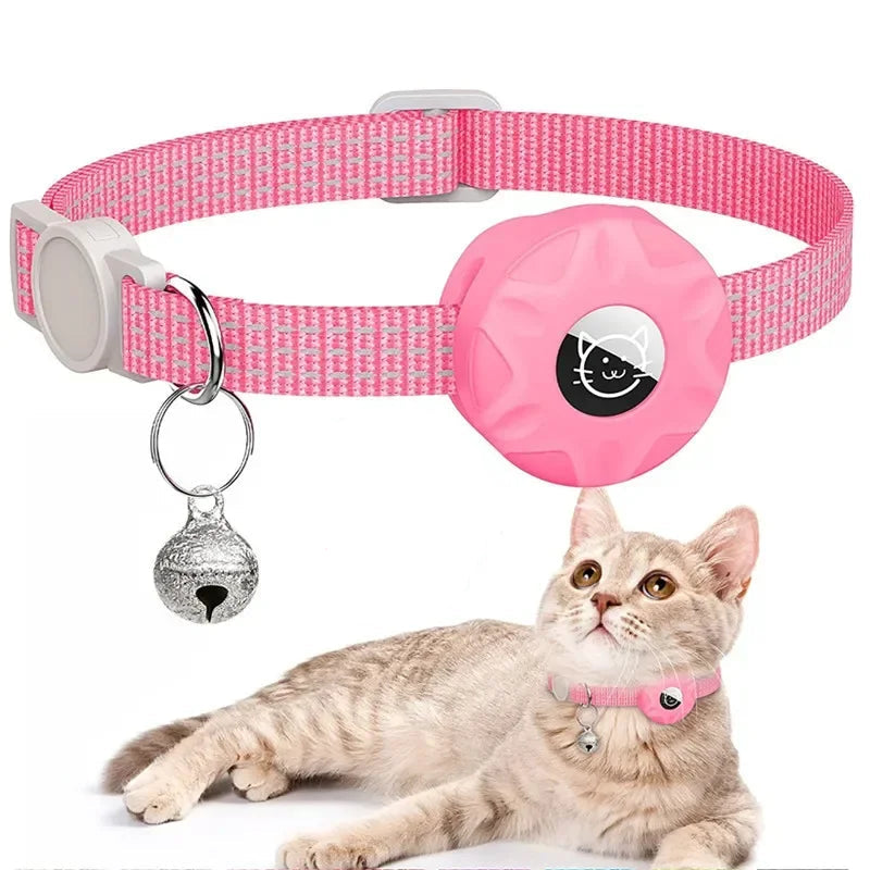 Reflecterende kattenhalsband met AirTag houder en bel | Navico