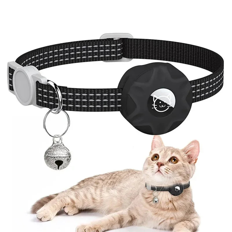 Reflecterende kattenhalsband met AirTag houder en bel | Navico