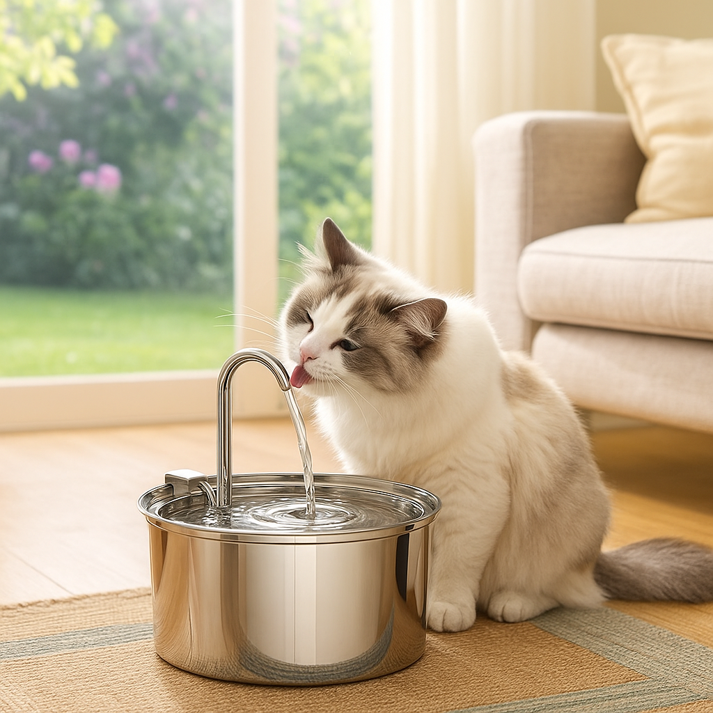 Roestvrijstalen drinkfontein voor katten en honden 3L | Veluna