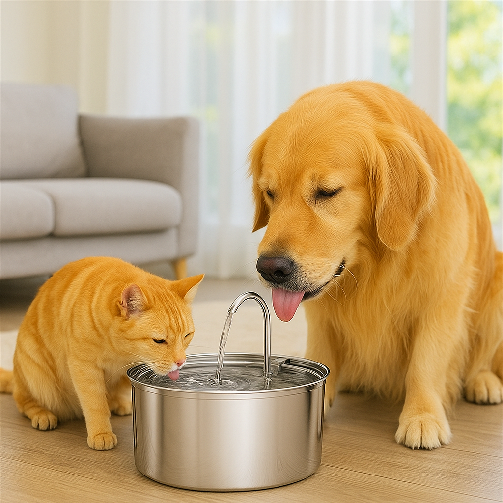 Roestvrijstalen drinkfontein voor katten en honden 3L | Veluna
