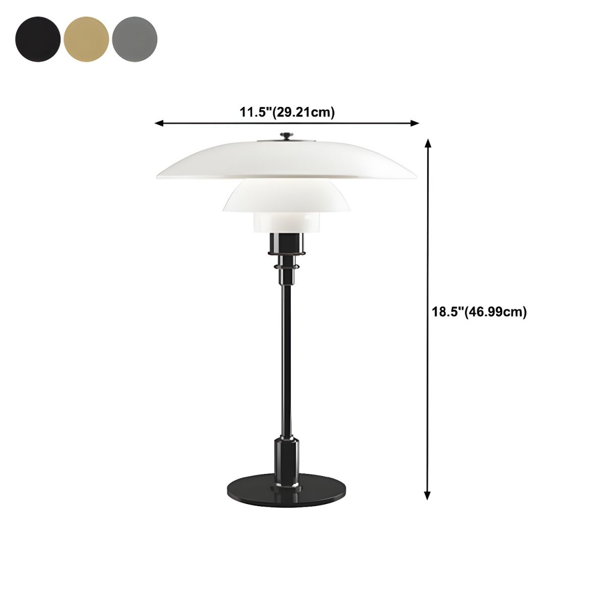Tafellamp Met Glazen Kap Moderne Metalen Afwerking | Arvion