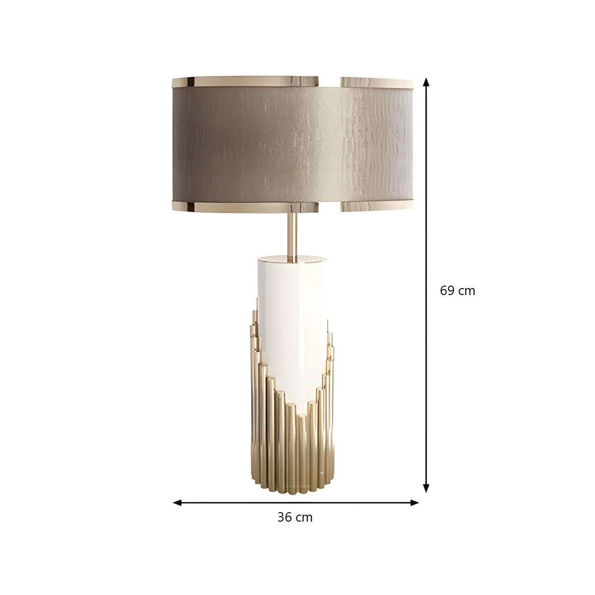 Tafellamp met Stoffen Cilindervormige Kap Modern Goud | Cavrel